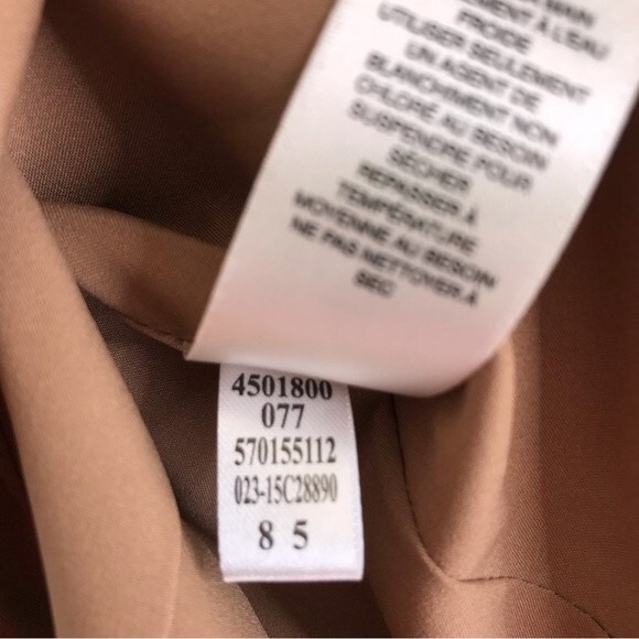 Chicos Faux Suede Perforated Laser Cut Zip Front Long Sleeve Camel Tan Jacket S - Picture 16 of 16